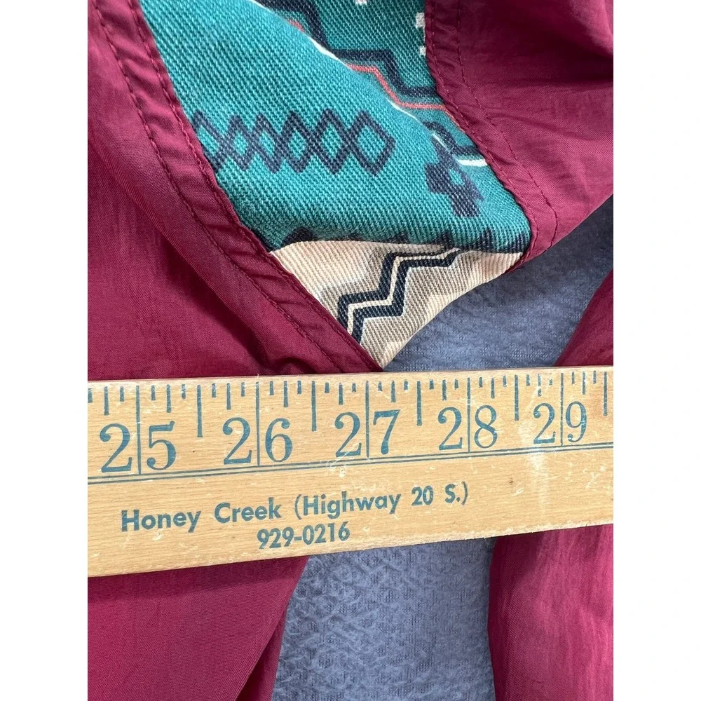 VTG Bovattini Sportswear Jacket Sz L 90s Southwestern Patchwork Bomber Red